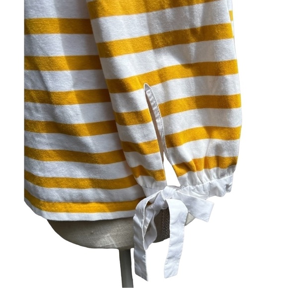 J. Crew Yellow and White Striped Off-Shoulder Blouse - Picture 10 of 12